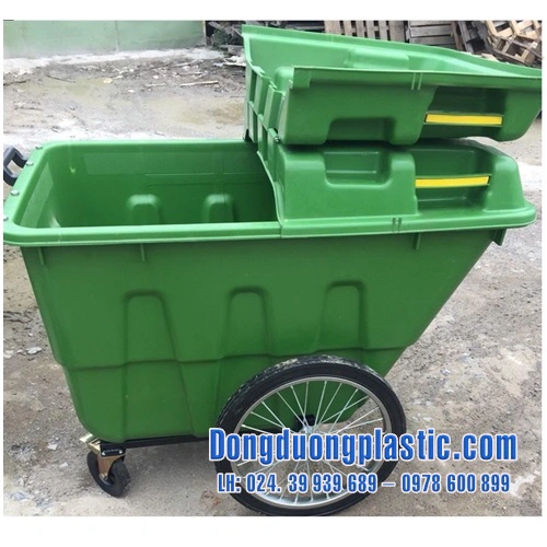 Xe gom rác 400L nhựa HDPE - Thùng Rác Công Cộng Đông Dương - Công Ty Cổ Phần Môi Trường Đô Thị Đông Dương